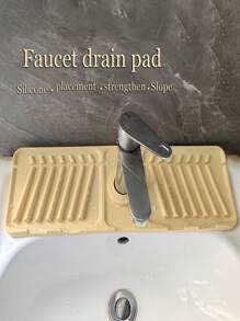 1pc Silicone Kitchen Sink Tap Pad, Anti-Splash Faucet Splash-Proof Sink Drain Pad, Keeping Kitchen/Bathroom Sink Dry (Black) - Multicolor - View 18