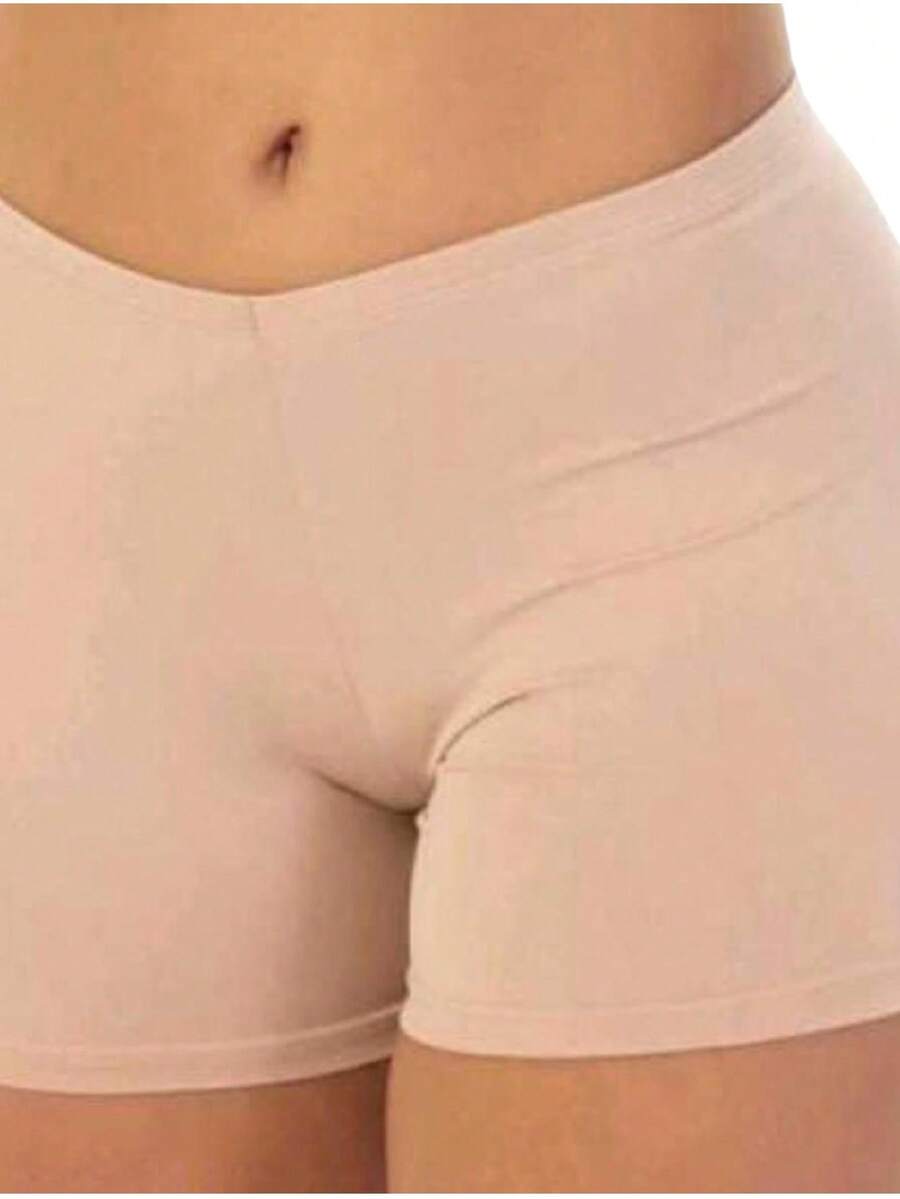 KIT 2 Women's Shorts Second Skin Shorts Lingerie Shorts Intimate Shorts Comfort - Màu be - Xem 1