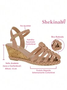 Women's Wedge Sandal With Huarache Heel Babuche Platform Espadrille Shekinah Light Comfort - 杏色 - 查看 3