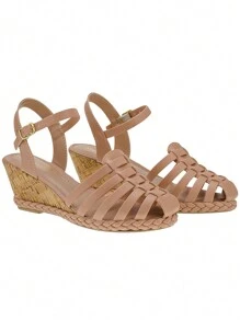 Women's Wedge Sandal With Huarache Heel Babuche Platform Espadrille Shekinah Light Comfort - 杏色 - 查看 6