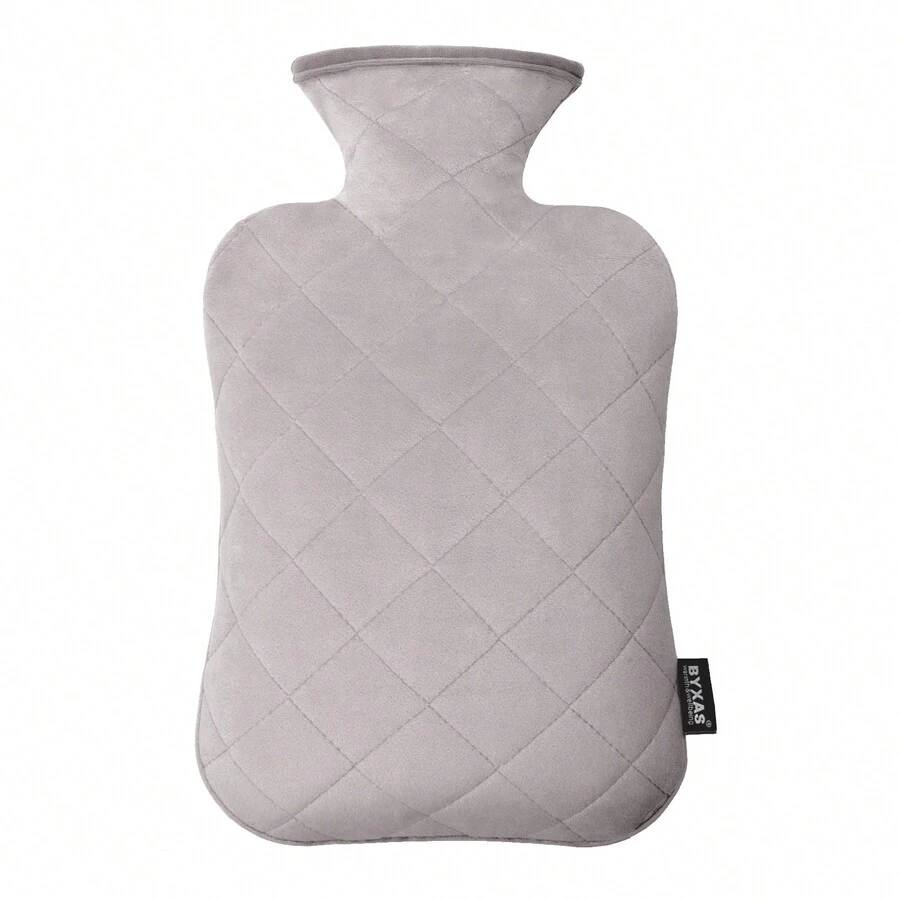 BYXAS Hot Water Bottle With Soft Cover, 2L Hot Ergonomic Handle & Spill-Proof Lid ,Water Bag For Hand Feet Warmer , Multiple Colors Available - 灰色 - 查看 1