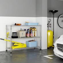 6-Tier Disassembly And Free Assembly NSF-Certified Steel Wire Shelving With Wheels - Silver - View 6