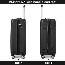 Lightweight ABS Hard Luggage For Business Travel 4-Wheel Trolley Case With Combination Lock For Men And Women 19 Inch Cabin Carry-On 24 Inch And 28 Inch Check-In - 黑色 - 查看 3
