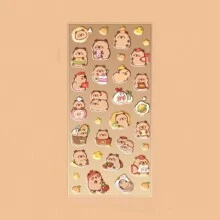 Capybara 3D Bubble Stickers For Kids Cute Cartoon Hamster Stickers For Scrapbooking, Diary, Phone, Cup Decoration - Multicolor - View 4