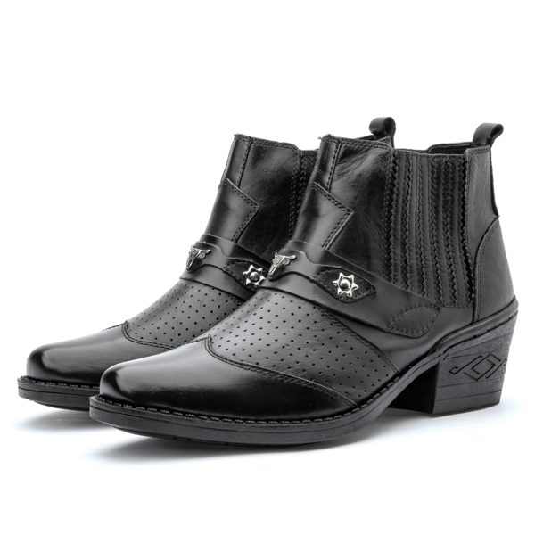 Bota Texana Masculina Detalhes Country Agro Pião Montaria