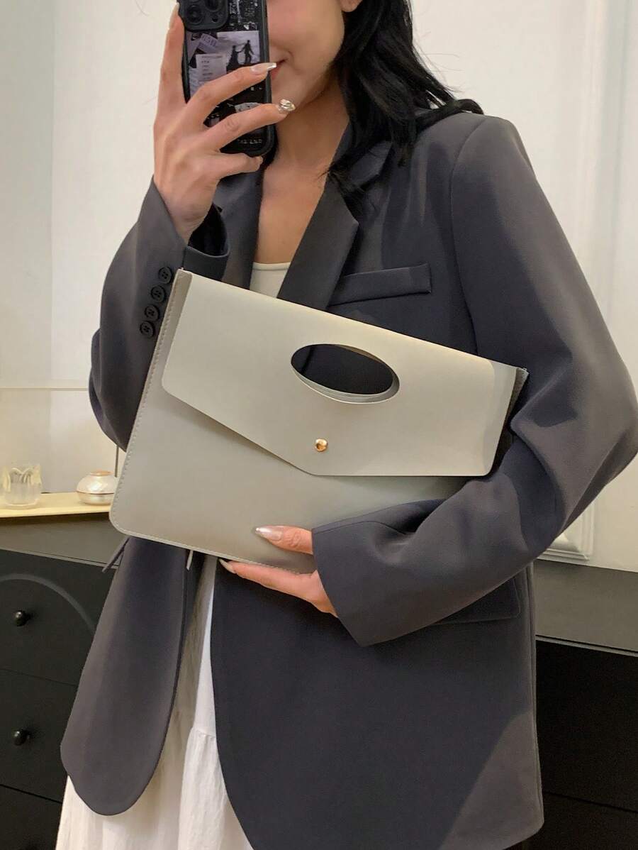 Bolso de gran capacidad, bolso de hombro transparente de moda 2025 para mujer, estilo extranjero, versátil bolso de mano - Gris - Ver 1