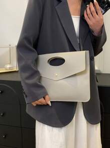 Bolso de gran capacidad, bolso de hombro transparente de moda 2025 para mujer, estilo extranjero, versátil bolso de mano - Gris - Ver 5