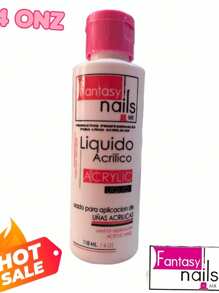 1 Pieza - 4 Onzas  Fantasy Nails Monomero Acrilico Liquido Secado Rapido para uñas Acrilicas - Blanco - Ver 2