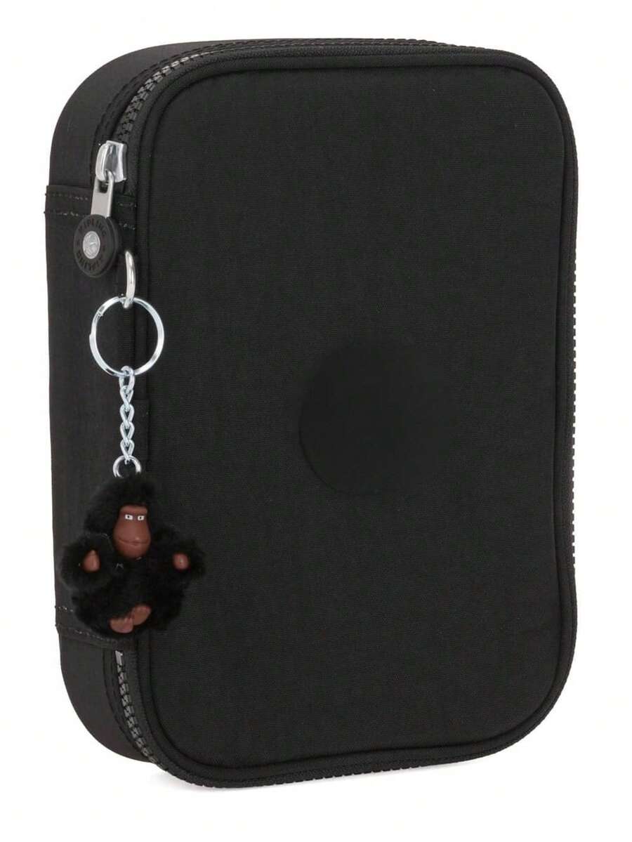 Metal Monkey Pencil Case With Keychain, Briefcase For Pens, Markers, Pencils, 3 Compartments - Black - View 1