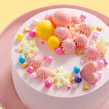 100g 金白色珍珠球蛋糕装饰洒甜珠珍珠球蛋糕装饰生日派对甜点烘焙装饰，不可食用 - 彩色 - 查看 3