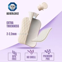 Large Pain Relief Hot Water Bottle, Warm Water Bottle, Heating Pad, Bed Warmer, 2 Liter,  PVC Material, Hot And Cold Therapy. - 粉色 - 查看 3