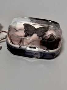 Apple Butterfly Tie-Dye AirPods Pro Earphone Case, Compatible With Airpods 1/2/3 Protective Cover - Light Grey - View 3