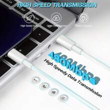 1pc Portable White Fast Charging Wall Charger For 20w Power Adapter Wall USB Type C Port Fast Plug Fast Charging With Data Cable Suitable For IPhone Tablet Mobile Phone And Other PD20W Fast Charging Head Nan - View 6