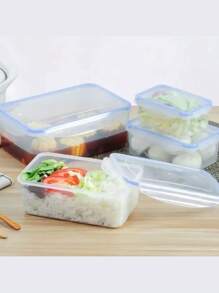 SET 4 contenedor transparente alimentos refrigerador microondas - transparente - Ver 4