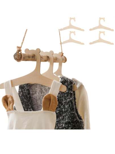 5 件/10 件木制儿童衣架儿童衣架，可爱熊耳朵木质婴儿衣架托儿所衣架，儿童防滑衣架外套、西装、裤子和夹克装饰品节日装饰房间装饰家居装饰卧室装饰连衣裙裤子鞋子牛仔裤靴子裙子、春季、简约、夏季上衣