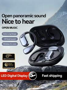 Intelligent Noise Cancelling Ear Hook Hi Fi Surround Panoramic Audio Effect, With Microphone, Passive Noise Cancellation, Bluetooth Music And Gaming Headphones, Low Latency, Sports Earbuds With Digital Display, Long Battery Life - 彩色 - 查看 10