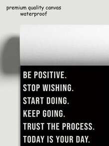 1 Stück, optionaler Rahmen, inspirierendes, motivierendes Wandkunstplakat - positive Zitate für Büro, Fitnessstudio, Dekor für Zuhause - Aufmunterungsgeschenke - positive Sprüche für Wanddekoration - Unternehmer Wandkunstbild