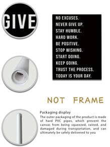 1 Stück, optionaler Rahmen, inspirierendes, motivierendes Wandkunstplakat - positive Zitate für Büro, Fitnessstudio, Dekor für Zuhause - Aufmunterungsgeschenke - positive Sprüche für Wanddekoration - Unternehmer Wandkunstbild