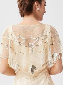 Elegante vintage sprankelende kraagstrik sjaal: glinsterende boho avondjurk accessoire voor vrouwen