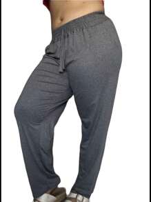 Viscolycra Mesh Pants Plus Size Comfortable Loose - Grey - View 1