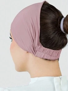 1 chiếc băng đô co giãn xếp ly màu trơn chống trượt dành cho nữ, có lớp lót bên trong, thích hợp làm khăn trùm đầu, khăn xếp, mũ co giãn, thoáng khí và thoải mái, viền rộng, phù hợp cho thể thao, băng đô mềm mại, phụ kiện khăn trùm đầu Abaya hàng ngày, mũ đội dưới khăn che mặt, quần áo che mặt, đi biển, kỳ nghỉ, đồ dùng cần thiết khi đi du lịch. - Hồng - Xem 2
