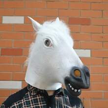 Latex Horse Head Mask, Animal Head Decor Mask For Holiday Cosplay - Multicolor - View 2