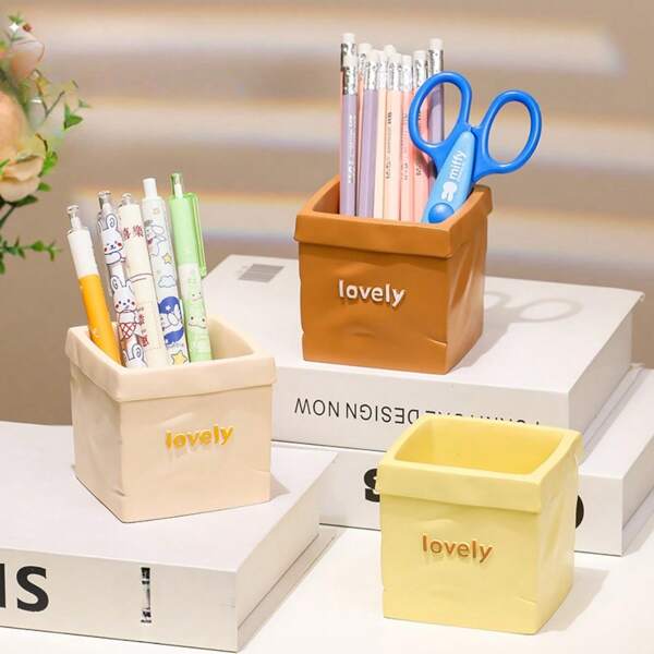 1 pieza Organizador de escritorio minimalista y de alta gama, soporte para bolígrafos para brochas de maquillaje y almacenamiento de maquillaje