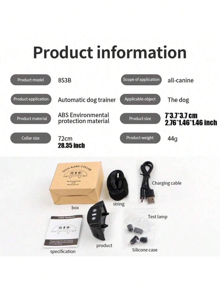 Rechargeable Dog Shock Collar With Beeper, Electric Dog Training Collar