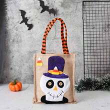 1pc Halloween Non-Woven Tote Bag,Candy Bag,Pumpkin Bag,Decoration Props,Gift Bag,Halloween Supplies - Multicolor - View 15