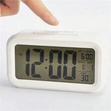 Relógio de Mesa Digital Inteligente Com Sensor de Temperatura - Branco - Visão 1