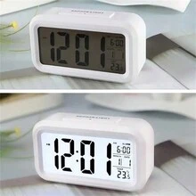 Relógio de Mesa Digital Inteligente Com Sensor de Temperatura - Branco - Visão 2