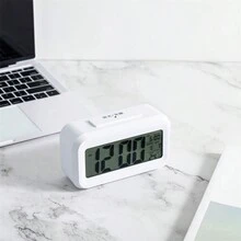 Relógio de Mesa Digital Inteligente Com Sensor de Temperatura - Branco - Visão 5