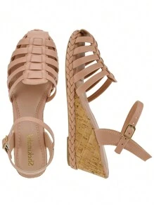 Women's Wedge Sandal With Huarache Heel Babuche Platform Espadrille Shekinah Light Comfort - 杏色 - 查看 7