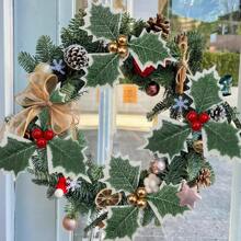 12 件假蔓越莓和冬青浆果树枝用于派对节日家居装饰和 DIY 花环，适用于圣诞花环、蛋糕、工艺品、婚礼派对家居（6 金色 + 6 红色） - 彩色 - 查看 1