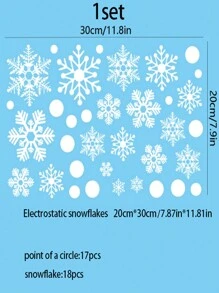 1set Christmas Snowflake Window Stickers, Static Cling Stickers For Christmas Themed Party Decor,Christmas - Multicolor - View 8