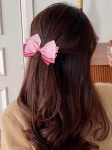 2个粉色系发夹，闪亮亮片蝴蝶结鳄鱼夹，燕尾双层粉色罗缎蝴蝶结发夹，可爱甜美蝴蝶结发卡，女士时尚发饰，情人节礼物，发夹爪夹，学习用品，情人节配饰，头部配饰，发卡 - 粉紅彩色 - 查看 7