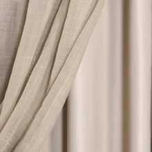 Linen Gauze Voile Curtain With Microfiber Lining 3.00 X 2.50 High Standard - Màu be - Xem 3