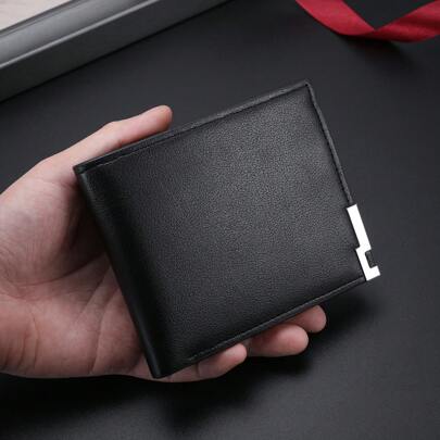 1 portofel nou pentru bărbați, portofel casual multifuncțional cu margine metalică, portofel versatil pentru tineri studenți, suport pentru carduri multi-card, cadou pentru bărbați potrivit pentru adolescenți, vară, casual, în aer liber, sport, vacanță, călătorii, absolvire sau cadouri de ziua de naștere, accesorii rochie, formal/de afaceri, idei de Ziua Îndrăgostiților