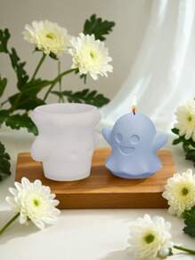 1 件可爱鬼形 DIY 硅胶模具，用于制作石膏、树脂、蜡烛、肥皂 - 白色 - 查看 5