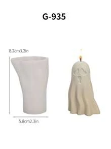 1 件可爱鬼形 DIY 硅胶模具，用于制作石膏、树脂、蜡烛、肥皂 - 白色 - 查看 2