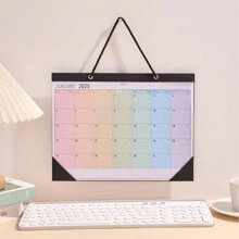 12 Sheets 2025 Colorful Monthly Wall Calendar Transparent Waterproof Cover Rainbow Weekly Planner Daily Study Check-In Message Hanging Calendar Festival Celebration For Organizing At Home School Office