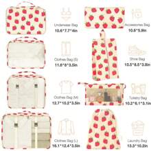 Khối đóng gói cho vali, Khối đóng gói có túi đựng giày, Túi đựng mỹ phẩm, Túi đựng quần áo, Túi đựng phụ kiện Khối đóng gói cho hành lý du lịch dành cho nam nữ dùng cho túi đựng đồ du lịch, Túi đựng đồ trang điểm, Túi đựng mỹ phẩm, Túi đựng đồ đi nghỉ, Túi đựng đồ trang điểm dung tích lớn, Đựng son môi, cọ, đồ chăm sóc da, điện thoại di động, tiền xu, đồ dùng nhỏ, Dùng cho gia đình, quà tặng, kỳ nghỉ và lễ hội Halloween Giáng sinh Đa chức năng - 8 Bộ Dâu Tây - Xem 2