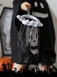 1pc Fun Halloween Trick Or Treat Bag, Skeleton Hand Candy Bag, Party Prop Decoration, Halloween Activity Game Supply - Multicolor - View 4