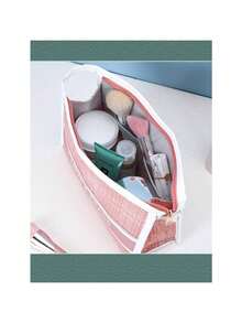 个性化盥洗包旅行收纳袋化妆包男女旅行收纳袋，化妆包，化妆包，度假收纳袋，大容量化妆品收纳袋化妆盒，适用于口红、刷子、护肤品、手机、硬币、小物品，适用于家庭、礼物、度假和节日万圣节圣诞节多功能用途 - 藍色 - 查看 2