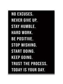 1 Stück, optionaler Rahmen, inspirierendes, motivierendes Wandkunstplakat - positive Zitate für Büro, Fitnessstudio, Dekor für Zuhause - Aufmunterungsgeschenke - positive Sprüche für Wanddekoration - Unternehmer Wandkunstbild