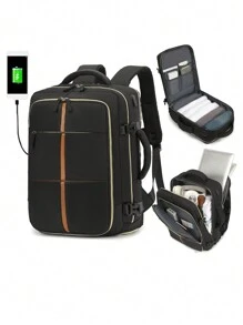 Large Capacity Multipurpose Travel Backpack - Airline Approved Laptop Backpack With Dedicated Shoe Compartment, USB Charging Port, Multiple Pockets And Ergonomic Design, Suitable For Outdoor Sports, Daily Use Thanksgiving Purse Holiday Computer Backpack Black Bag Hiking Large Capacity Multi-Functional Portable Fashionable Casual Men's Backpack Vacation Hip Bag Bag For Men Christmas Gifts For Men
