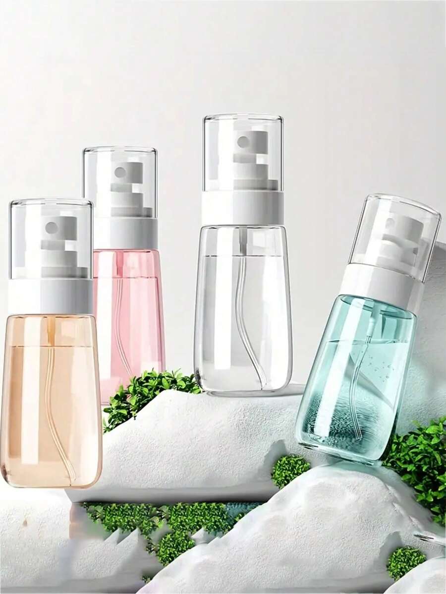 1pc 100ml/60ml/30ml Mist Spray Bottle Hair Spray Atomizer, Fine Mist Stylist Sprayer 360 Degree Mini Spray Bottle With Pump, Transparent Container Perfume Atomizer, Refillable Travel Spray Bottle For Lotion, Shampoo