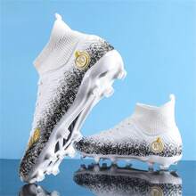 Men's Snug-Fitting, Breathable, Safety Lightweight, Fashion Cleated Mid-Top Football Boots
