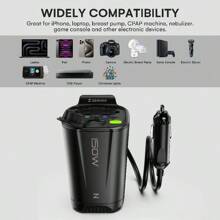 ZeeHoo 150W Car Power Inverter, 12V D/C To 110V AC Car Plug Adapter Outlet Converter, With 2 AC Outlets, A 18W USB A And Dual 30W PD Car Charger, For Laptop Computer - Black - màu đen - Xem 4
