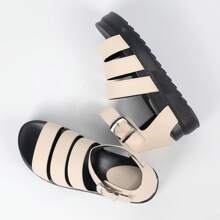 READY SALTED New Women's Sandals Buckle Casual Beach Shoes Thick Soles Large Size Flat Open Toe Travel Sandals